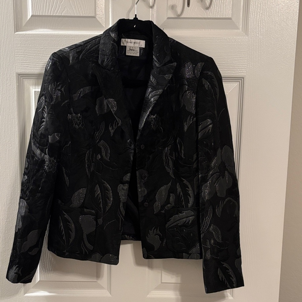 Nine West Black Floral Women's Jacket